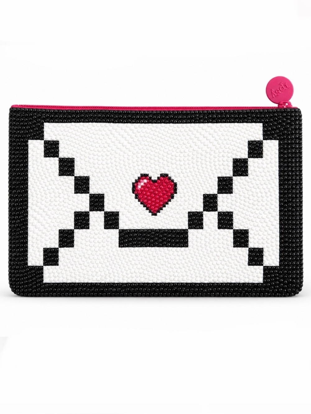 Ipsy February 2016 Zip Cosmetic Makeup Bag Beaded Love Envelope